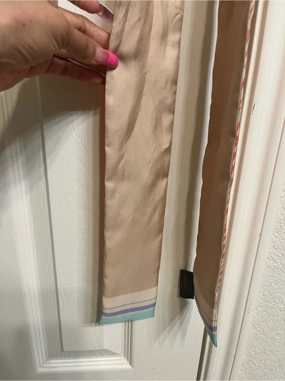 Louis Vuitton Coral, Mint & Lavender Silk Scarf
